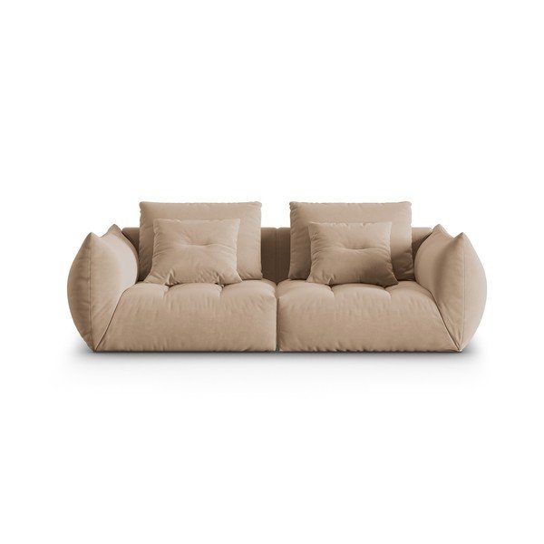 Bež baršunasti sofa 232 cm Bloom – Micadoni 