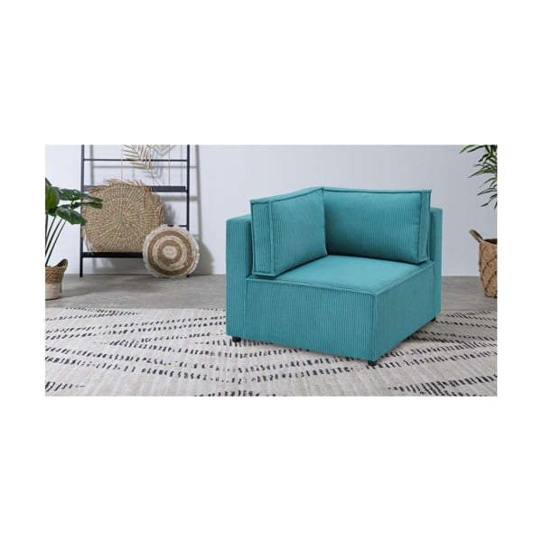 Plava modularna sjedeća garnitura od samta (promjenjiva) Nihad modular – Bobochic Paris-image-1