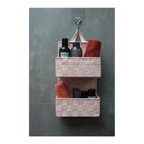 Svijetloružičasta viseća košara s 2 džepa Compactor Bristol-image-1