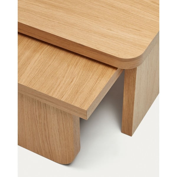 Stolići za kavu u setu 2 kom u dekoru hrasta u prirodnoj boji 89x140 cm Oaq – Kave Home-image-4