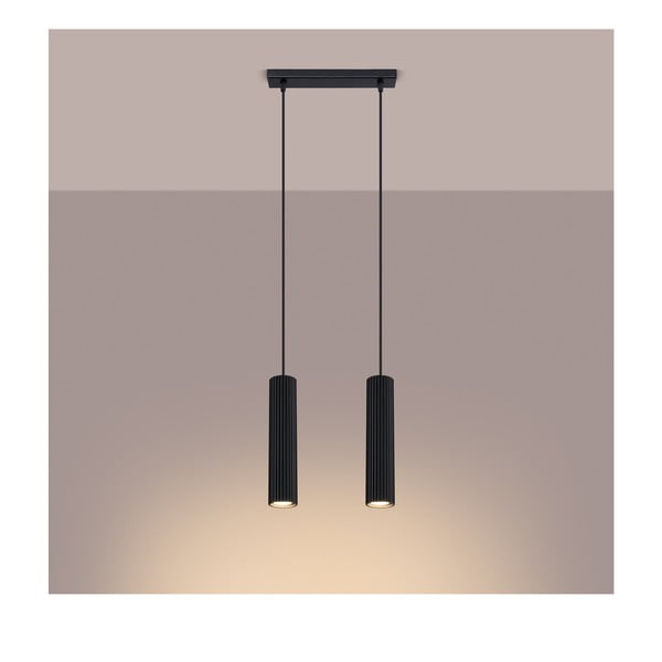 Crna metalna viseća svjetiljka Gleam – Sollux-image-1