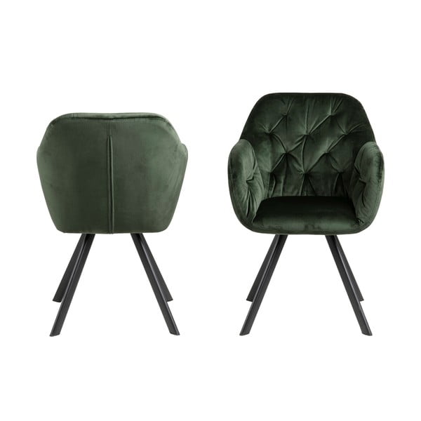 Zelena podstavljena blagovaonska stolica s naslonima za ruke Lola – Actona-image-4