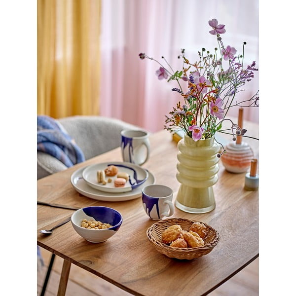 Bijeli/plavi tanjur od kamenine ø 27 cm Okayama – Bloomingville-image-1