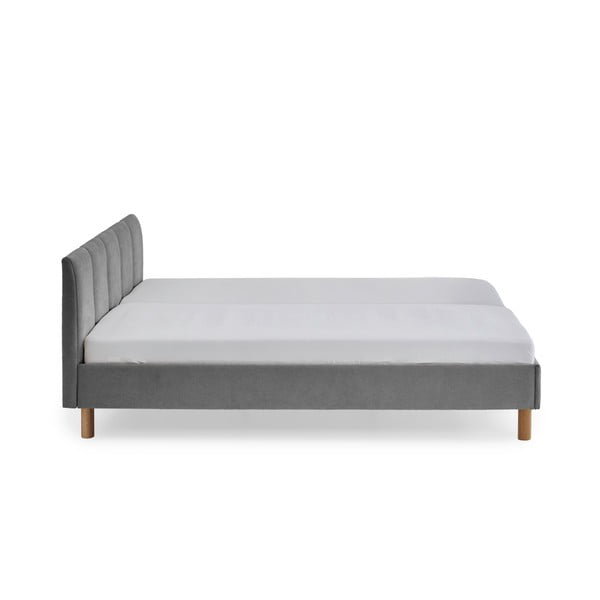 Sivi tapecirani bračni krevet bez podnice 180x200 cm Joker – Meise Möbel-image-2