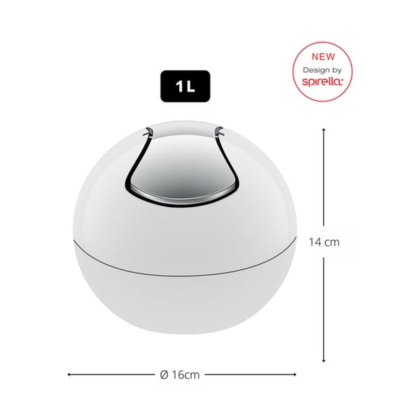 Bijela plastična kanta za smeće 1 l   Bowl – Spirella-image-2