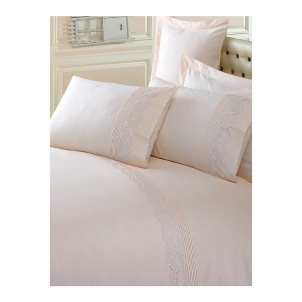 Pamučna posteljina sa plahtama za bračni krevet Brode, 200 x 220 cm