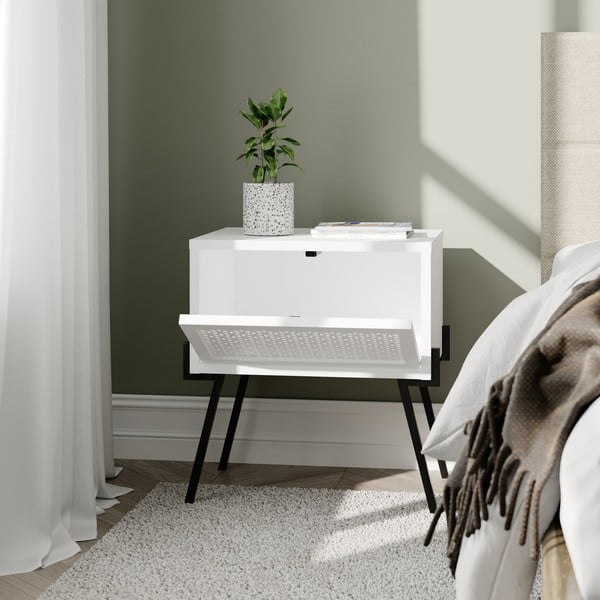 Bijeli noćni ormarić Naive – Kalune Design-image-1