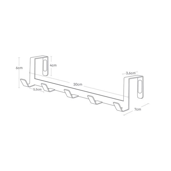 Bijela metalna vješalica za vrata 30 cm Tower – YAMAZAKI-image-4