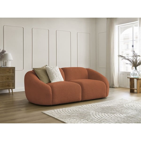 Narančasta sofa od bouclé tkanine 230 cm Tina – Bobochic Paris-image-1