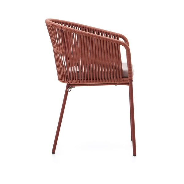 Metalna/podstavljena vrtna stolica boja terakote Yanet – Kave Home-image-4