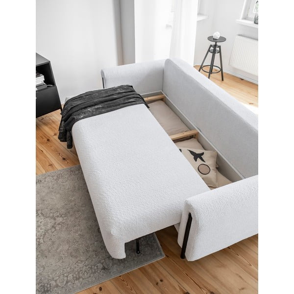 Siva sklopiva/s prostorom za odlaganje sofa od bouclé tkanine 244 cm Arcadova – ELTAP-image-4
