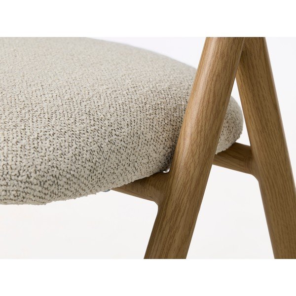 Krem/u prirodnoj boji podstavljena blagovaonska stolica s naslonima za ruke Frances – Unique Furniture-image-2