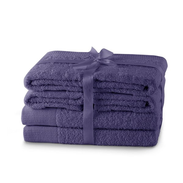 Ljubičasti pamučni set ručnika 6 kom od frotira Amari – Restilo