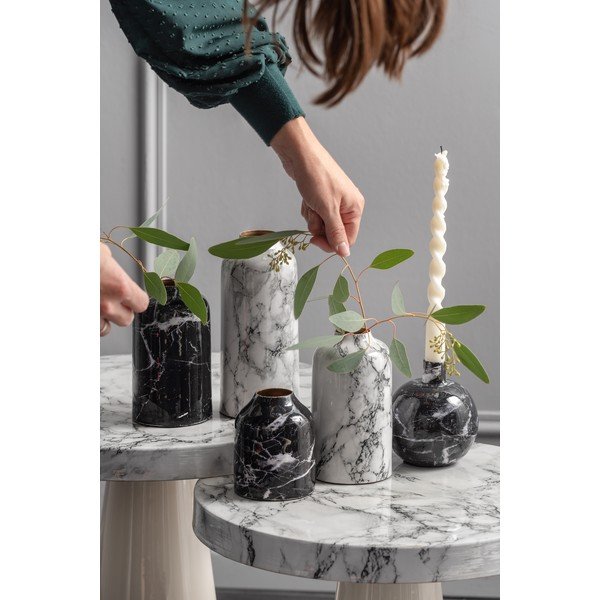 Crno-bijela željezna vaza PT LIVING Marble, visina 10 cm-image-1