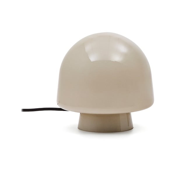 Stolna lampa sivo-bež sa staklenim sjenilom (visina 20 cm) Reig – Kave Home