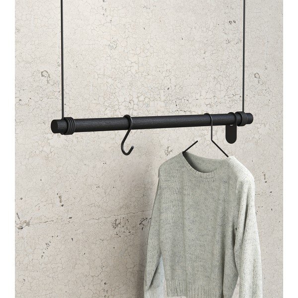 Crna zidna vješalica od punog hrasta 80 cm Swing M – LIND DNA-image-1