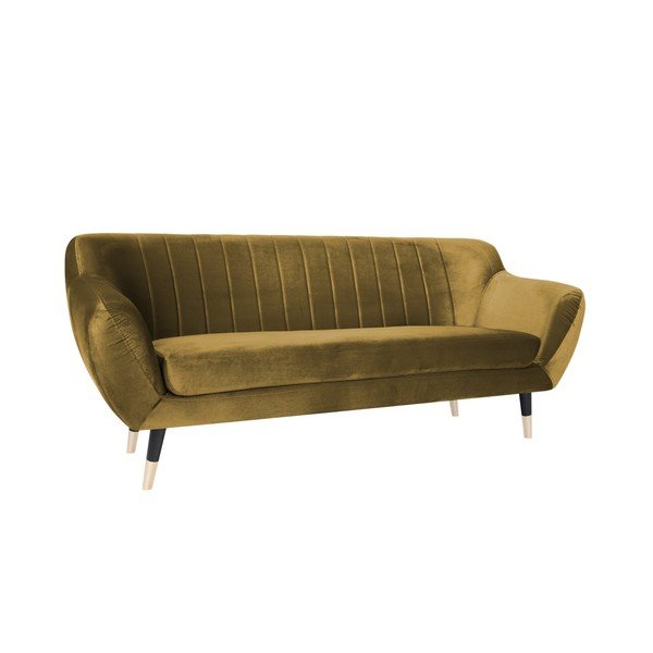 Senf žuta sofa s crnim nogama Mazzini Sofas Benito, 188 cm-image-2