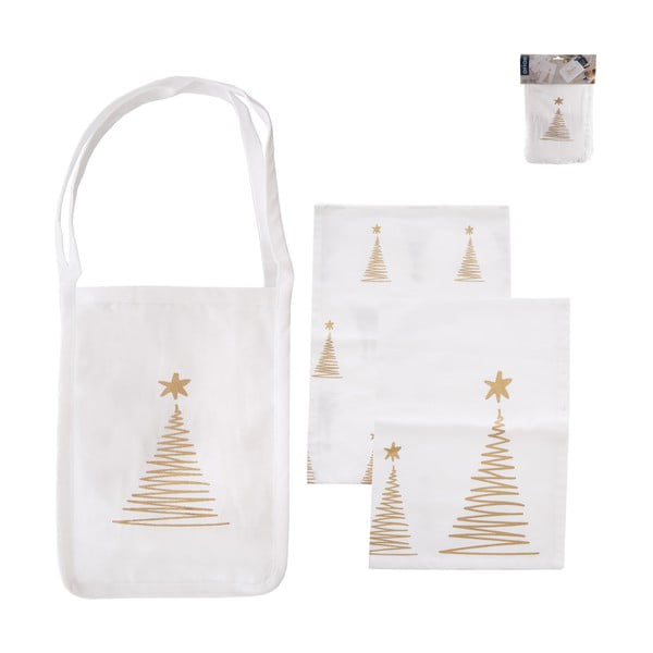 Pamučne kuhinjske krpe s torbom u setu s božićnim motivom 50x70 cm – Orion