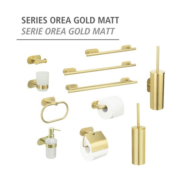 Samodržeća WC četka od nehrđajućeg čelika u zlatnoj boji Orea Gold - Wenko-image-4
