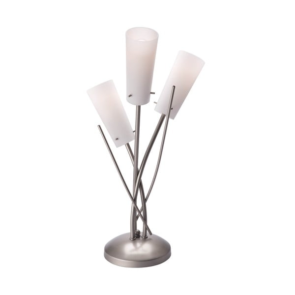 Siva stolna lampa sa staklenim sjenilom (visina 51 cm) Oshine – LAMKUR