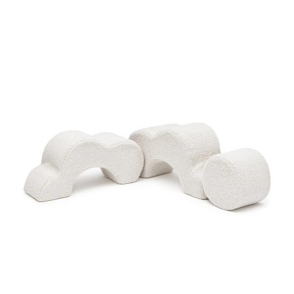 Bijeli set mekanih igrački od pjene 3 kom od boucle tkanine visina 27 cm 88x90 cm – Meowbaby-image-4