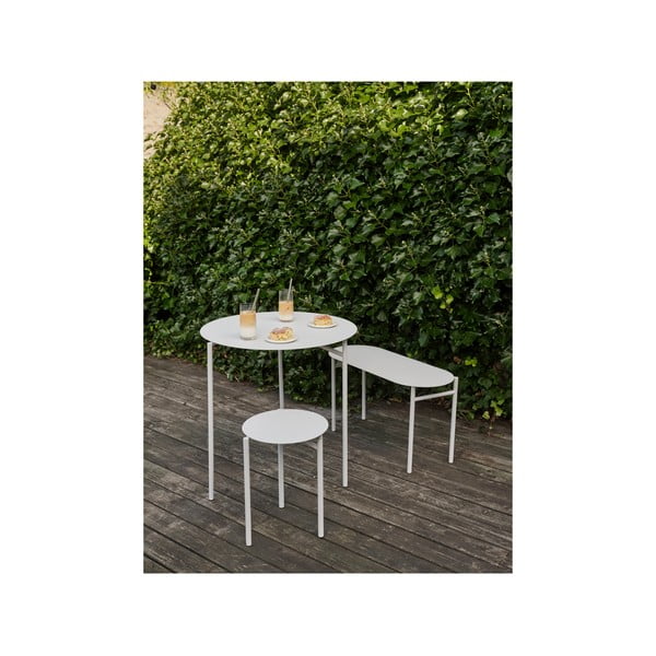 Svijetlo siva metalna vrtna klupa Disc – Zone-image-3