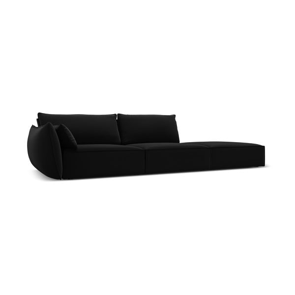 Crna baršunasta sofa s lijevim kutom 264 cm Vanda – Mazzini Sofas-image-2