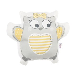 Sivi pamučni dječji jastuk Mike & Co. NEW YORK Pillow Toy Owl, 32 x 26 cm