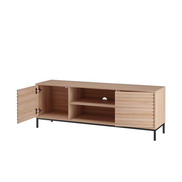 TV komoda u dekoru hrasta u prirodnoj boji 140x50 cm Celine - Støraa-image-1