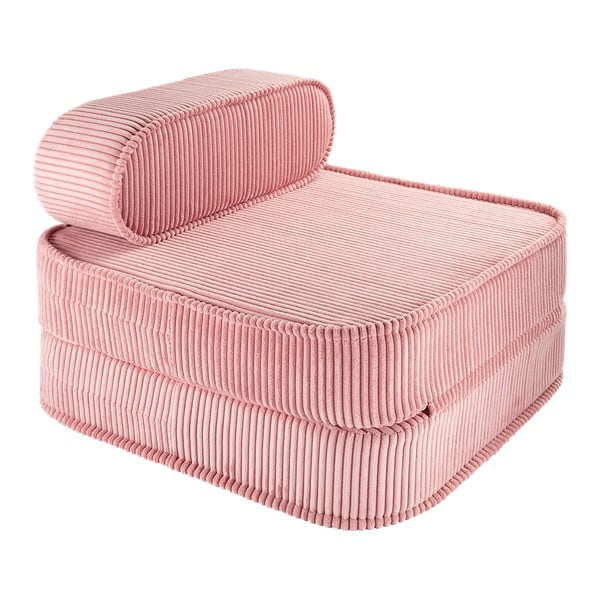 Ružičasta dječja fotelja od samta Flip – Wigiwama