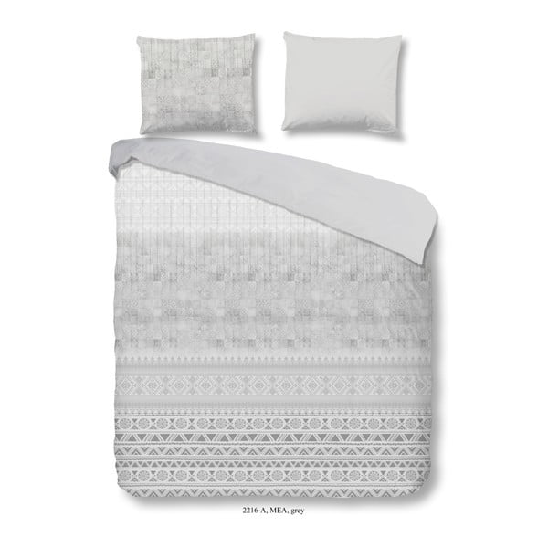 Sivo-smeđa posteljina na bračnom krevetu od pamuka Dobro jutro Mea njemačka veličina, 200 x 200 cm