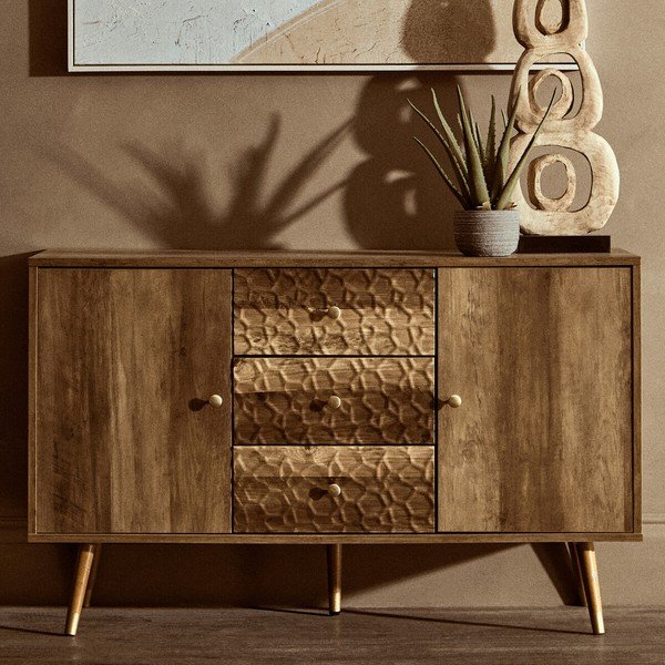 Komoda u tamnoj prirodnoj boji 114x70x39 cm Frida – Premier Housewares-image-1