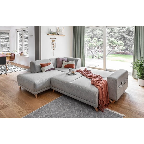 Svijetlo siva sklopiva/s prostorom za odlaganje kutna garnitura (s lijevim kutom/u obliku slova L) Classy Sophie – Miuform-image-4