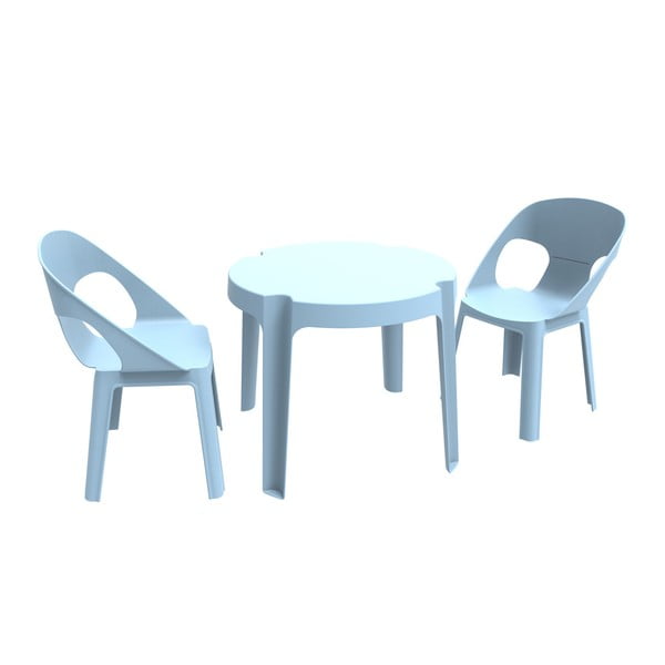 Plava dječja vrtna garnitura s 1 stolom i 2 stolice Resol Juliet