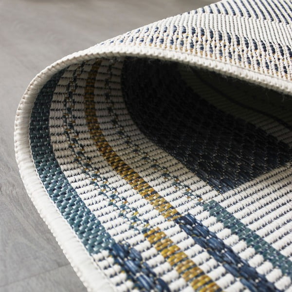 Žuti /plavi unutarnji i vanjski tepih 80x230 cm Rosco Geo – Flair Rugs-image-2