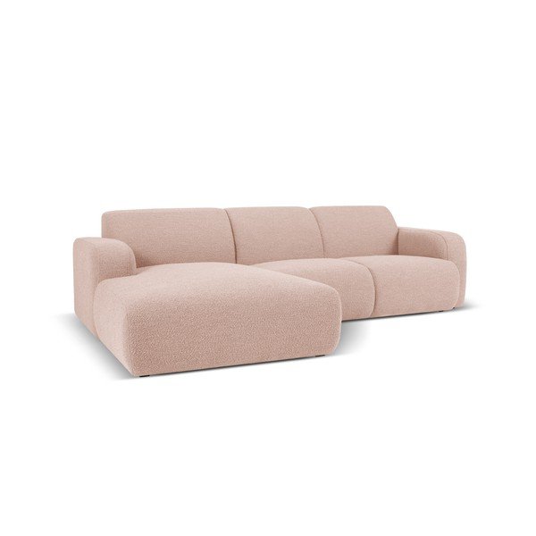 Ružičasta kutna garnitura od bouclé tkanine (s lijevim kutom) Molino – Micadoni Home-image-2