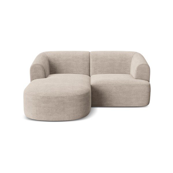 Svjetlo smeđa kutna garnitura od samta (s lijevim kutom/s ležaljkom) Campi – Cosmopolitan Design-image-2