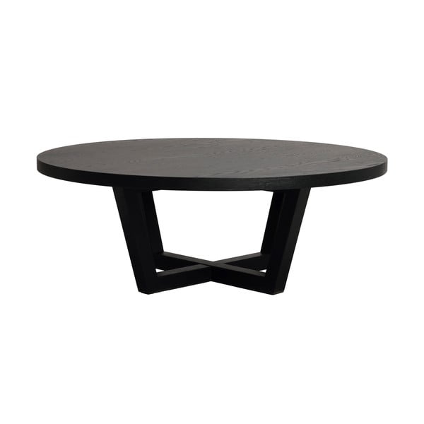 Crni okrugao stolić za kavu u dekoru hrasta ø 110 cm Boxford – Rowico-image-2