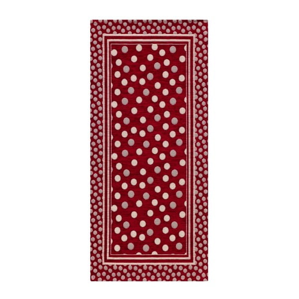 Crveni vrlo izdržljiv kuhinjski tepih Webtappeti Sphere Rosso, 55 x 115 cm