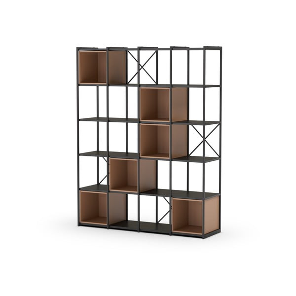 Crna/ciglasta biblioteka 140x179 cm Anya – Marckeric-image-3