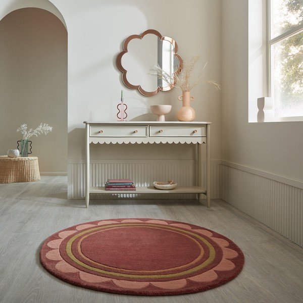 Bordo ručno rađen vunen okrugao tepih ø 120 cm Lois – Flair Rugs-image-1