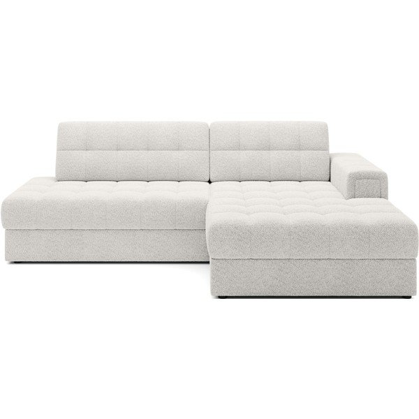 Krem sklopiva kutna garnitura od bouclé tkanine (s desnim kutom/s ležaljkom) Blezalt – ELTAP