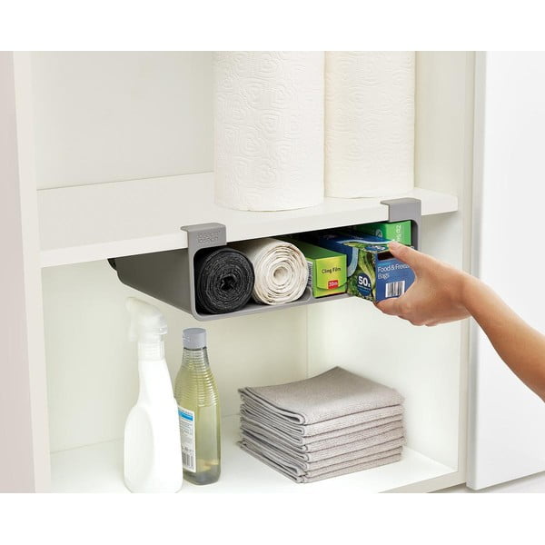 Sivi plastičan viseći držač za folije i papirnate ručnike CupboardStore – Joseph Joseph-image-1