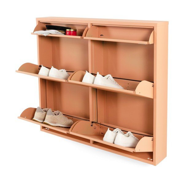 Metalni preklopni ormarić za cipele u boji lososa 98x86x15 cm Billy – Spinder Design-image-3