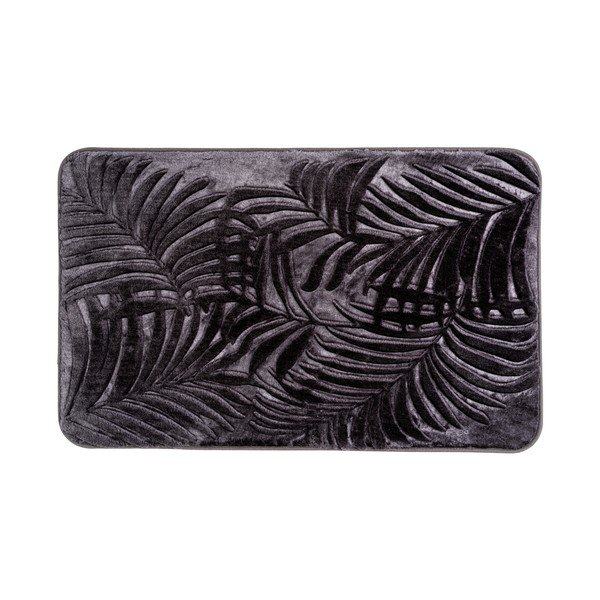 Tamno siva kupaonska prostirka od memorijske pjene 50x80 cm Leaves – Wenko-image-1