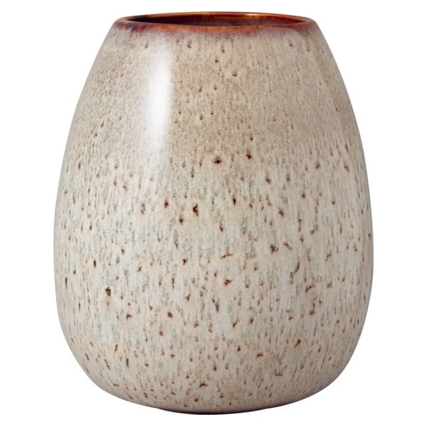 Sivo-bež vaza od kamenine Villeroy & Boch Like Lave, visina 17,5 cm