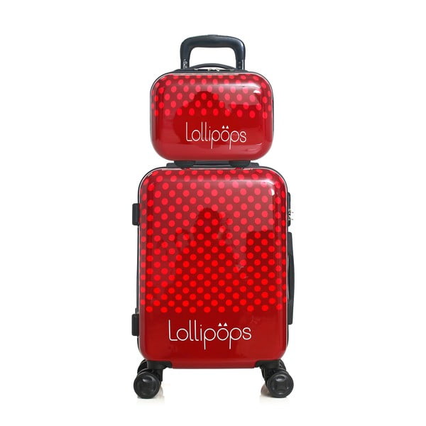 Set od crvenog kofera na četiri kotača i kozmetičke torbice Lollipops Penny-image-1