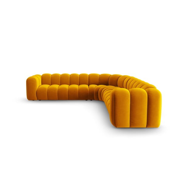 Žuta  baršunasti kutna garnitura Lupine – Micadoni -image-2