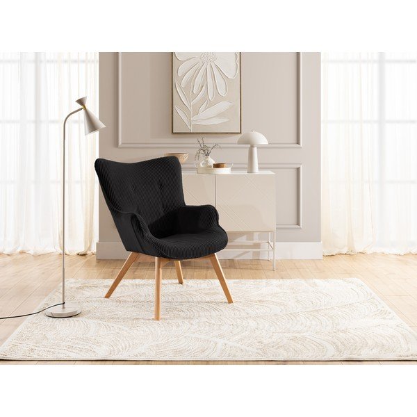 Crna fotelja od samta Niko – Ropez-image-4