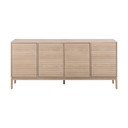 Niska komoda u dekoru hrasta u prirodnoj boji 180x80 cm Linley – Actona